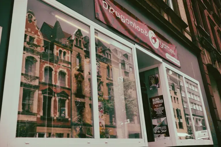 Dragonlord Games storefront on the street in Würzburg